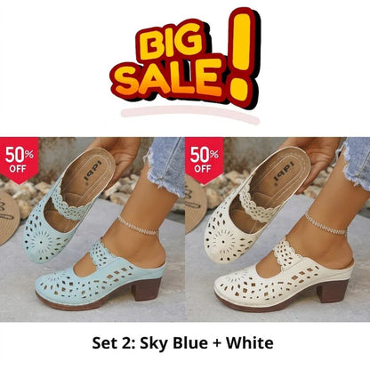 🔥Best Seller-Last Day Sale 60% OFF🔥Women's Breathable Cutout Mules - Women's Breathable Cutout Mules - Light & Airy Comfort