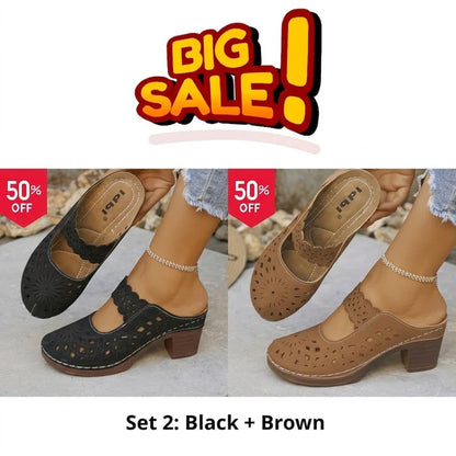 🔥Best Seller-Last Day Sale 60% OFF🔥Women's Breathable Cutout Mules - Women's Breathable Cutout Mules - Light & Airy Comfort