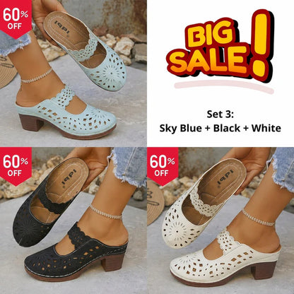 🔥Best Seller-Last Day Sale 60% OFF🔥Women's Breathable Cutout Mules - Women's Breathable Cutout Mules - Light & Airy Comfort